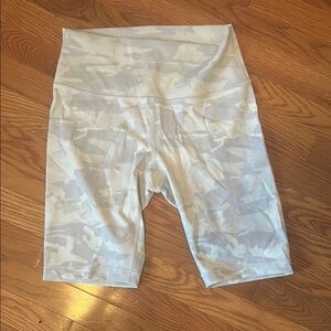 Lululemon White Camouflage Biker Shorts